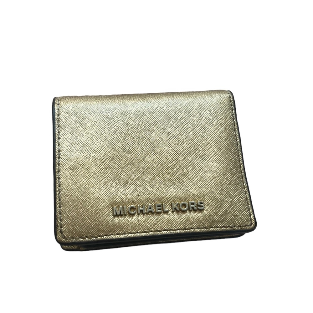 Michael Kors Gold Leather Folding Wallet